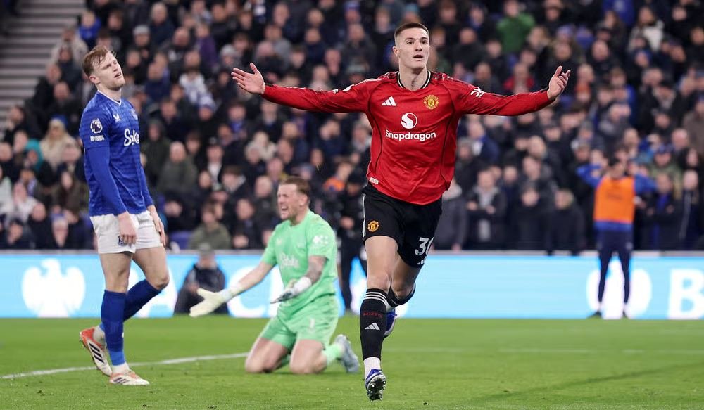 Everton vs Manchester United Match Result 0-1 in the Premier League