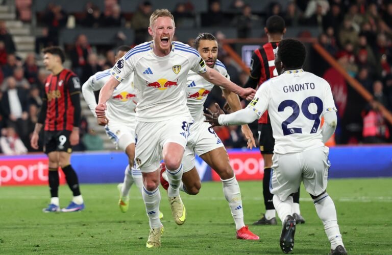 Bournemouth vs Leeds United Match Result 2-2 in the Premier League