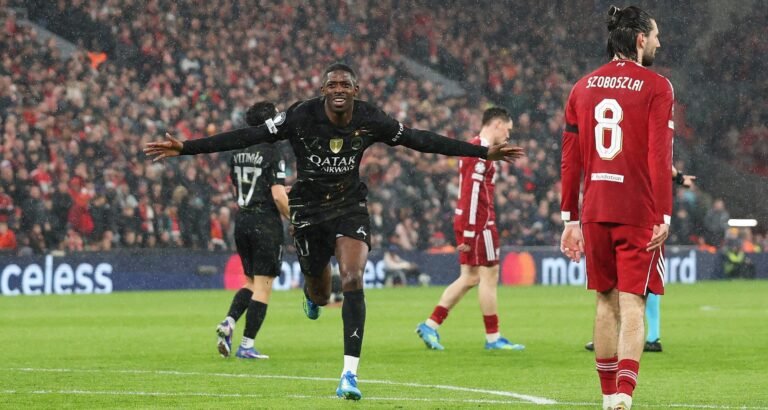 Liverpool vs PSG Match Score 0-2 in the Champions League Quarterfinal