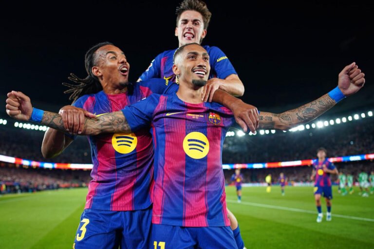 Raphinha Double Fires Barcelona Past Real Betis in Final Home Thriller Barcelona vs Real Betis Match result 3-1 La Liga Round 37 2026 season